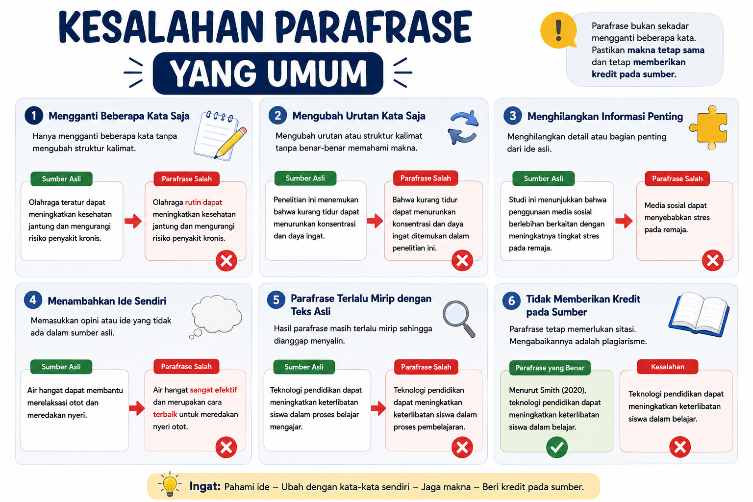 Kesalahan Parafrase yang Umum
